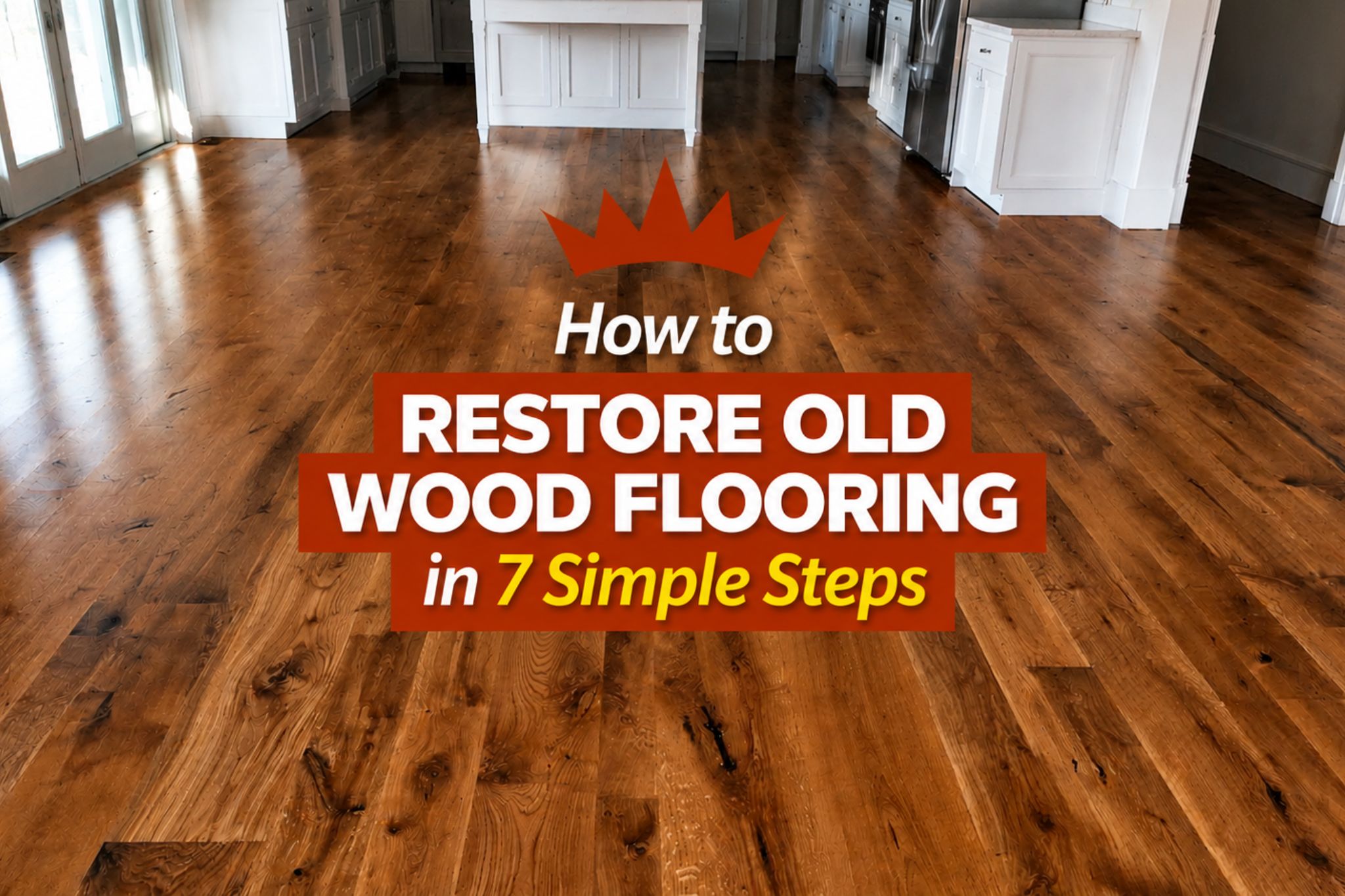 Restored Old Wood Flooring In A Home, Showing Polished Hardwood With Natural Grain And Sunlight Reflections, Step-By-Step Guide For Diy Wood Floor Restoration