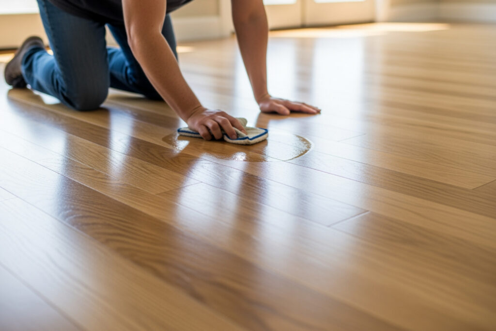 From Diy To Done: Navigating Your Flooring Installation Journey 3 Professional Installing Luxury Vinyl Plank Flooring In A Modern Living Room, Demonstrating Precise Measurement And Alignment For A Flawless Floor Installation.